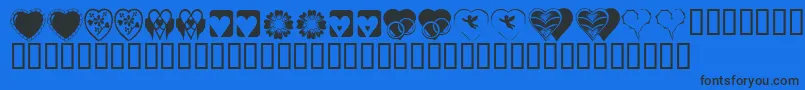 KrHeartiness Font – Black Fonts on Blue Background