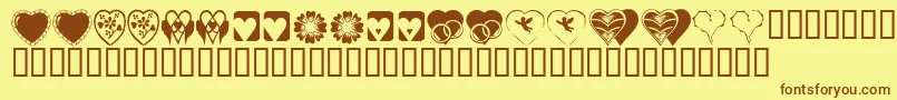 KrHeartiness Font – Brown Fonts on Yellow Background