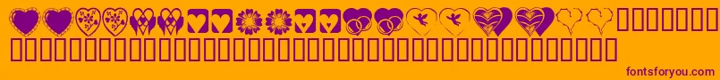 KrHeartiness Font – Purple Fonts on Orange Background