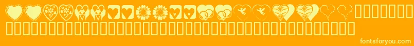 KrHeartiness Font – Yellow Fonts on Orange Background