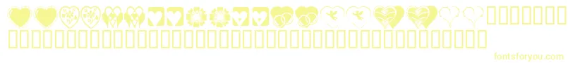 KrHeartiness Font – Yellow Fonts on White Background