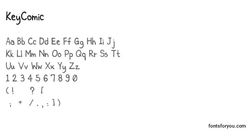 Czcionka KeyComic – alfabet, cyfry, specjalne znaki