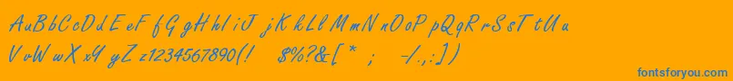 FreestylescriptThin-fontti – siniset fontit oranssilla taustalla