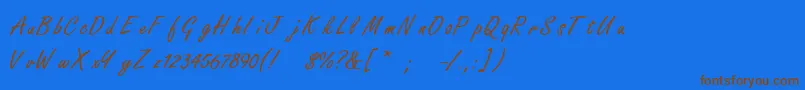 FreestylescriptThin Font – Brown Fonts on Blue Background