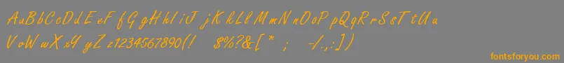 FreestylescriptThin-Schriftart – Orangefarbene Schriften auf grauem Hintergrund