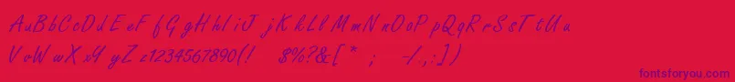 FreestylescriptThin-Schriftart – Violette Schriften auf rotem Hintergrund