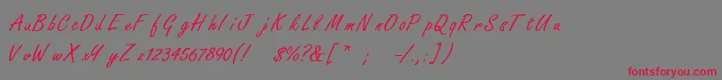 FreestylescriptThin Font – Red Fonts on Gray Background