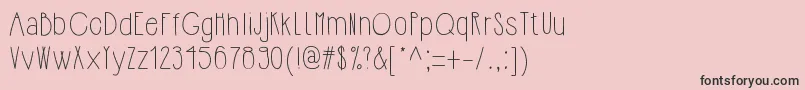 フォントHipsterishfontnormal – ピンクの背景に黒い文字