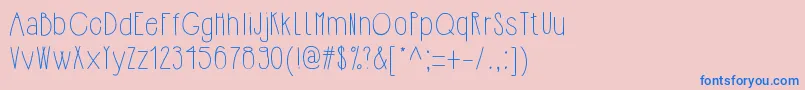 フォントHipsterishfontnormal – ピンクの背景に青い文字