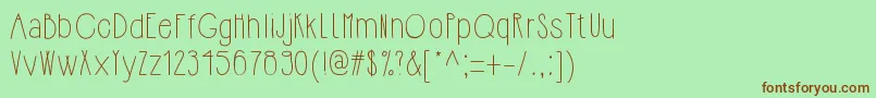 Шрифт Hipsterishfontnormal – коричневые шрифты на зелёном фоне