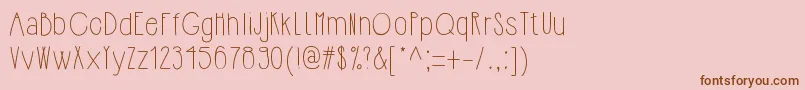 フォントHipsterishfontnormal – ピンクの背景に茶色のフォント