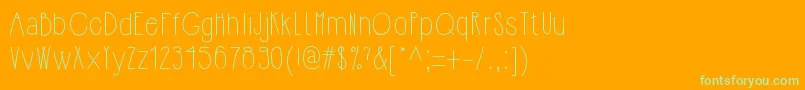 Шрифт Hipsterishfontnormal – зелёные шрифты на оранжевом фоне