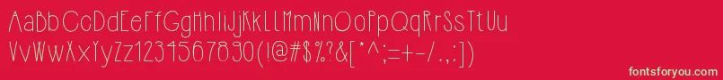 Hipsterishfontnormal Font – Green Fonts on Red Background