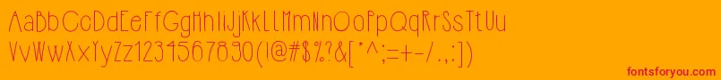 Hipsterishfontnormal Font – Red Fonts on Orange Background