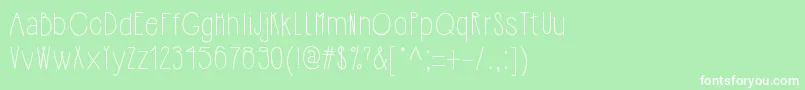 フォントHipsterishfontnormal – 緑の背景に白い文字