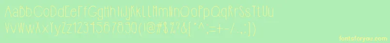 Hipsterishfontnormal Font – Yellow Fonts on Green Background