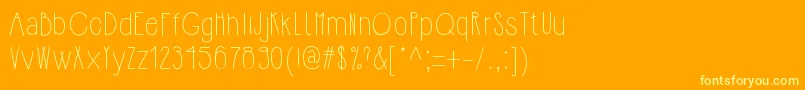 フォントHipsterishfontnormal – オレンジの背景に黄色の文字