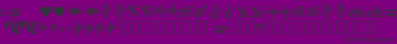 TheArtistSymbols-fontti – mustat fontit violetilla taustalla