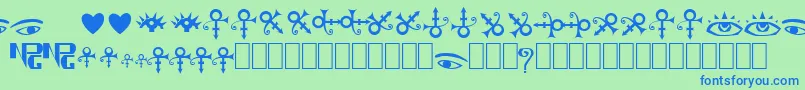 TheArtistSymbols Font – Blue Fonts on Green Background