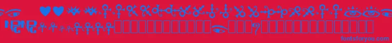 フォントTheArtistSymbols – 赤い背景に青い文字