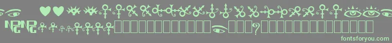 TheArtistSymbols Font – Green Fonts on Gray Background