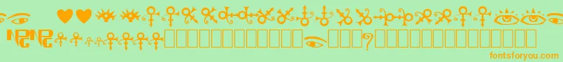 TheArtistSymbols-fontti – oranssit fontit vihreällä taustalla