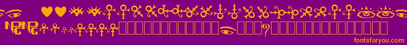 TheArtistSymbols Font – Orange Fonts on Purple Background