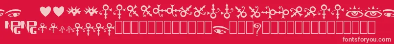 TheArtistSymbols Font – Pink Fonts on Red Background