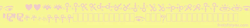 TheArtistSymbols Font – Pink Fonts on Yellow Background