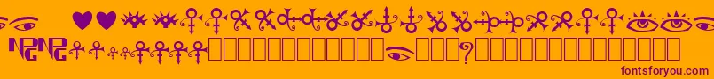 TheArtistSymbols Font – Purple Fonts on Orange Background