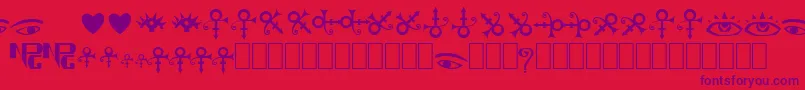 フォントTheArtistSymbols – 赤い背景に紫のフォント