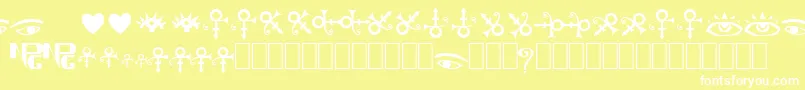 TheArtistSymbols Font – White Fonts on Yellow Background
