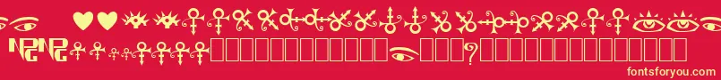 TheArtistSymbols Font – Yellow Fonts on Red Background