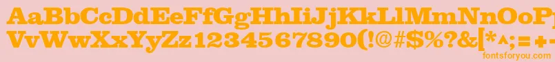 NewslineHeavySfBold Font – Orange Fonts on Pink Background