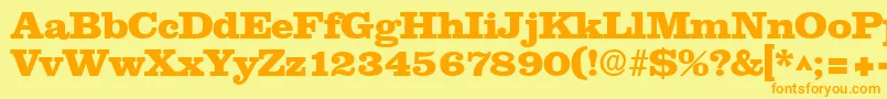 NewslineHeavySfBold Font – Orange Fonts on Yellow Background