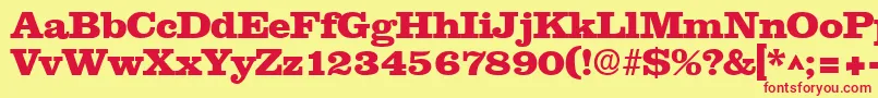 NewslineHeavySfBold Font – Red Fonts on Yellow Background