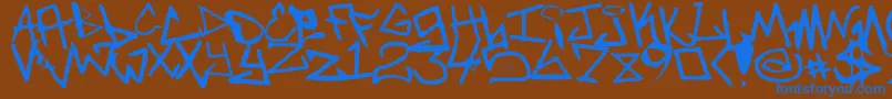 NewUnicode-Schriftart – Blaue Schriften auf braunem Hintergrund