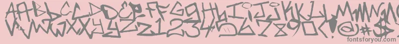 Fonte NewUnicode – fontes cinzas em um fundo rosa