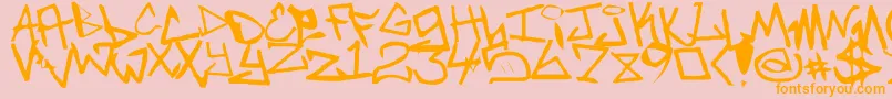 Police NewUnicode – polices orange sur fond rose