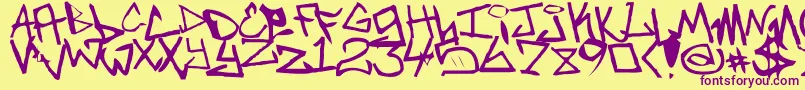 Czcionka NewUnicode – fioletowe czcionki na żółtym tle