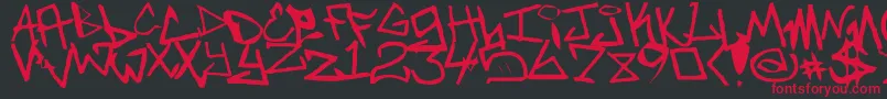 フォントNewUnicode – 黒い背景に赤い文字