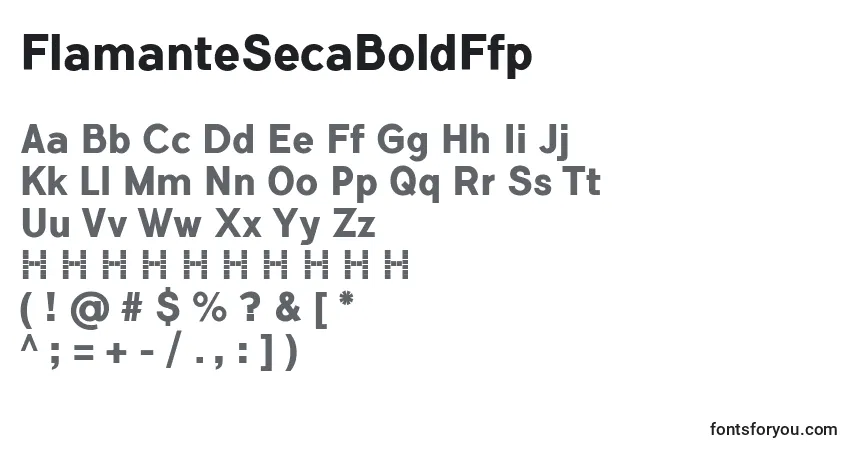 Czcionka FlamanteSecaBoldFfp – alfabet, cyfry, specjalne znaki