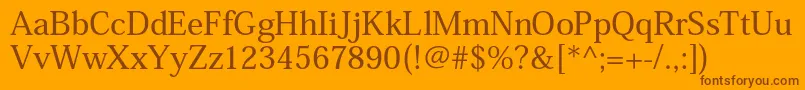HeiseiminstdW5 Font – Brown Fonts on Orange Background