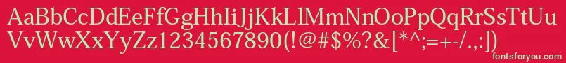 HeiseiminstdW5 Font – Green Fonts on Red Background