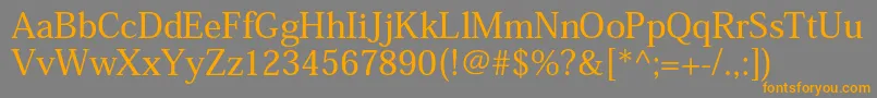 フォントHeiseiminstdW5 – オレンジの文字は灰色の背景にあります。