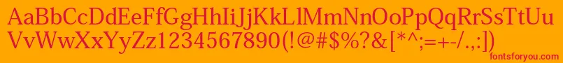 HeiseiminstdW5 Font – Red Fonts on Orange Background