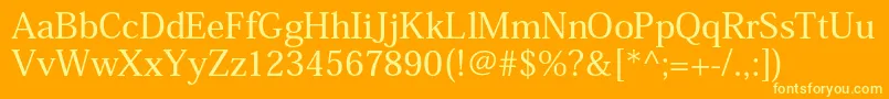 フォントHeiseiminstdW5 – オレンジの背景に黄色の文字