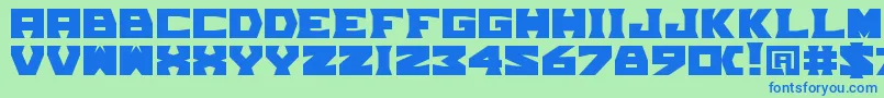 フォントTpfGrumMel – 青い文字は緑の背景です。