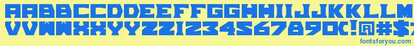 TpfGrumMel Font – Blue Fonts on Yellow Background