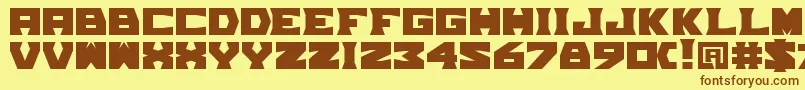 TpfGrumMel Font – Brown Fonts on Yellow Background